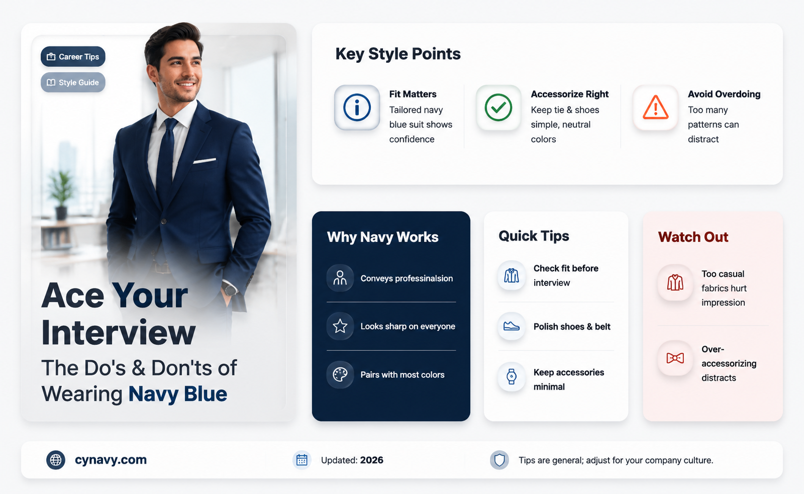 can i wear navy blue shirt for interview