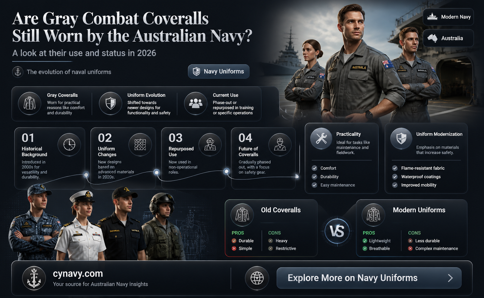 are gray combat coveralls still in use by austrailian navy