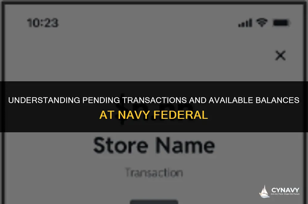 are pending transactions included in available balance navy federal