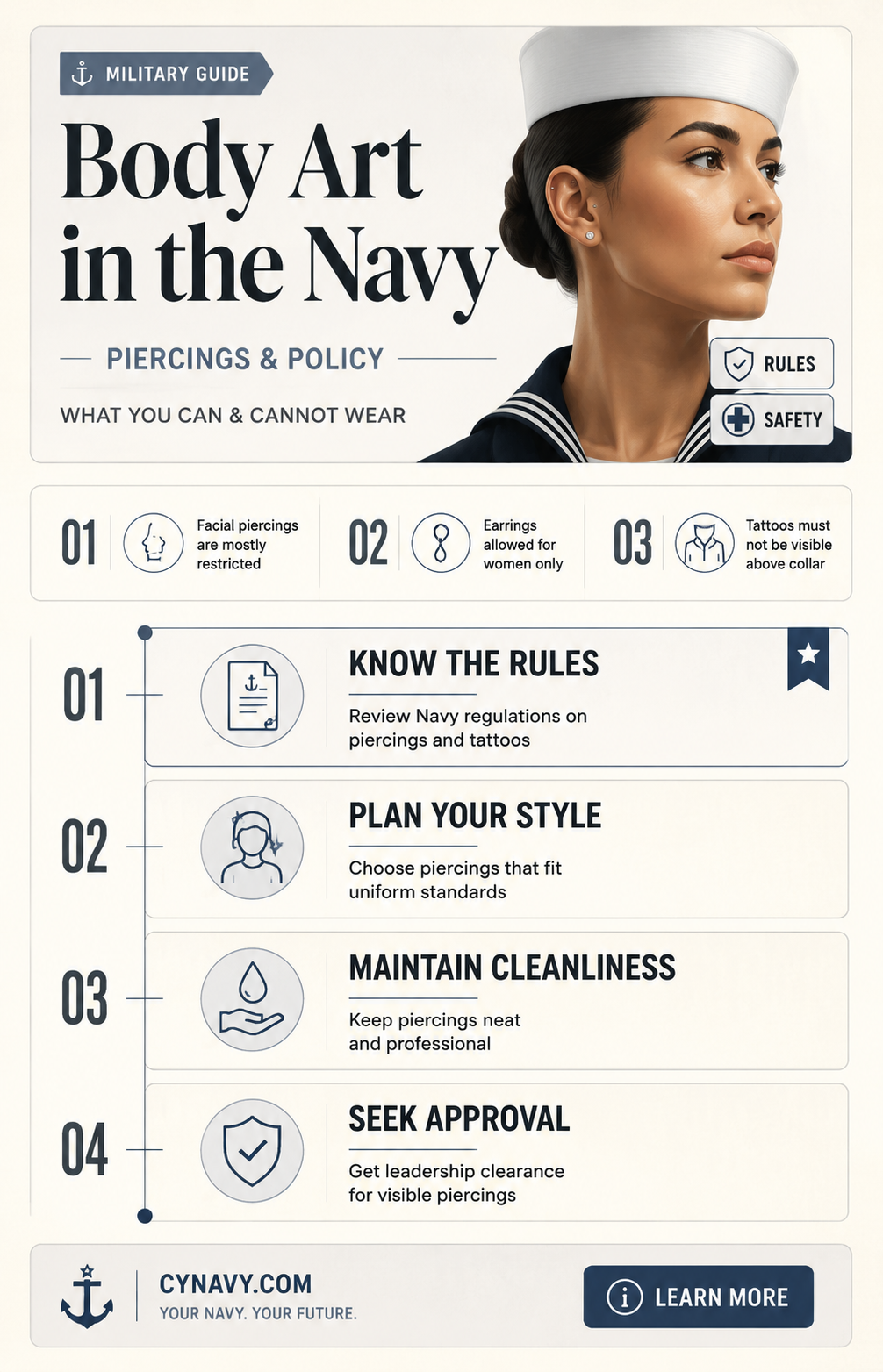 are you allowed to have piercings in the navy
