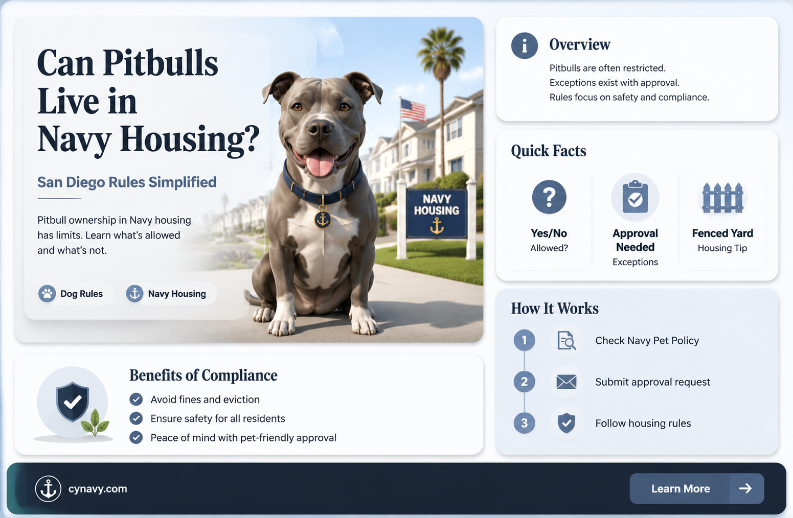 are pittbulls allowed on navy housing in san diego