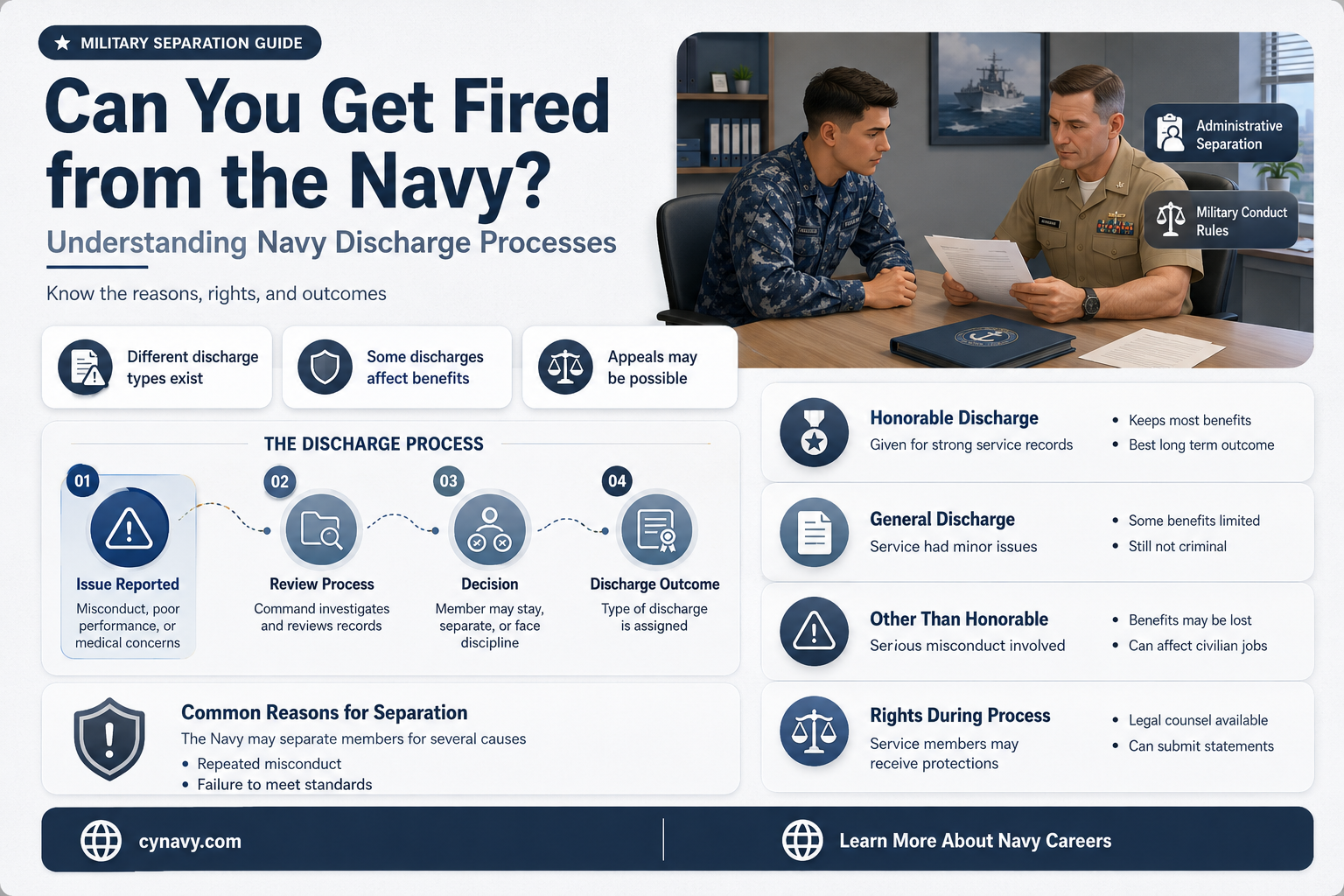 can you get fired from the navy