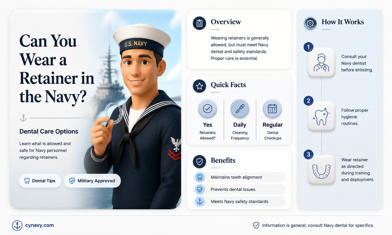 are you able to wear a retainer in the navy