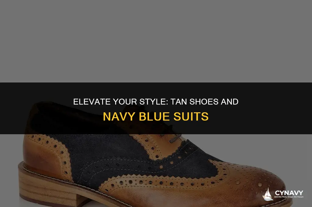 can you wear tan shoes with a navy blue suit