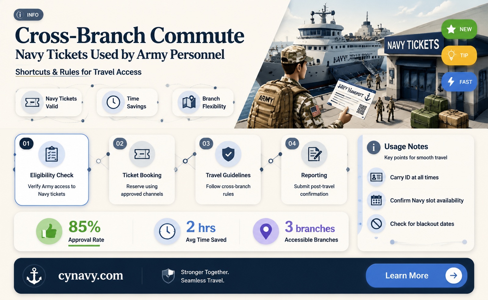 can army use navy ticket
