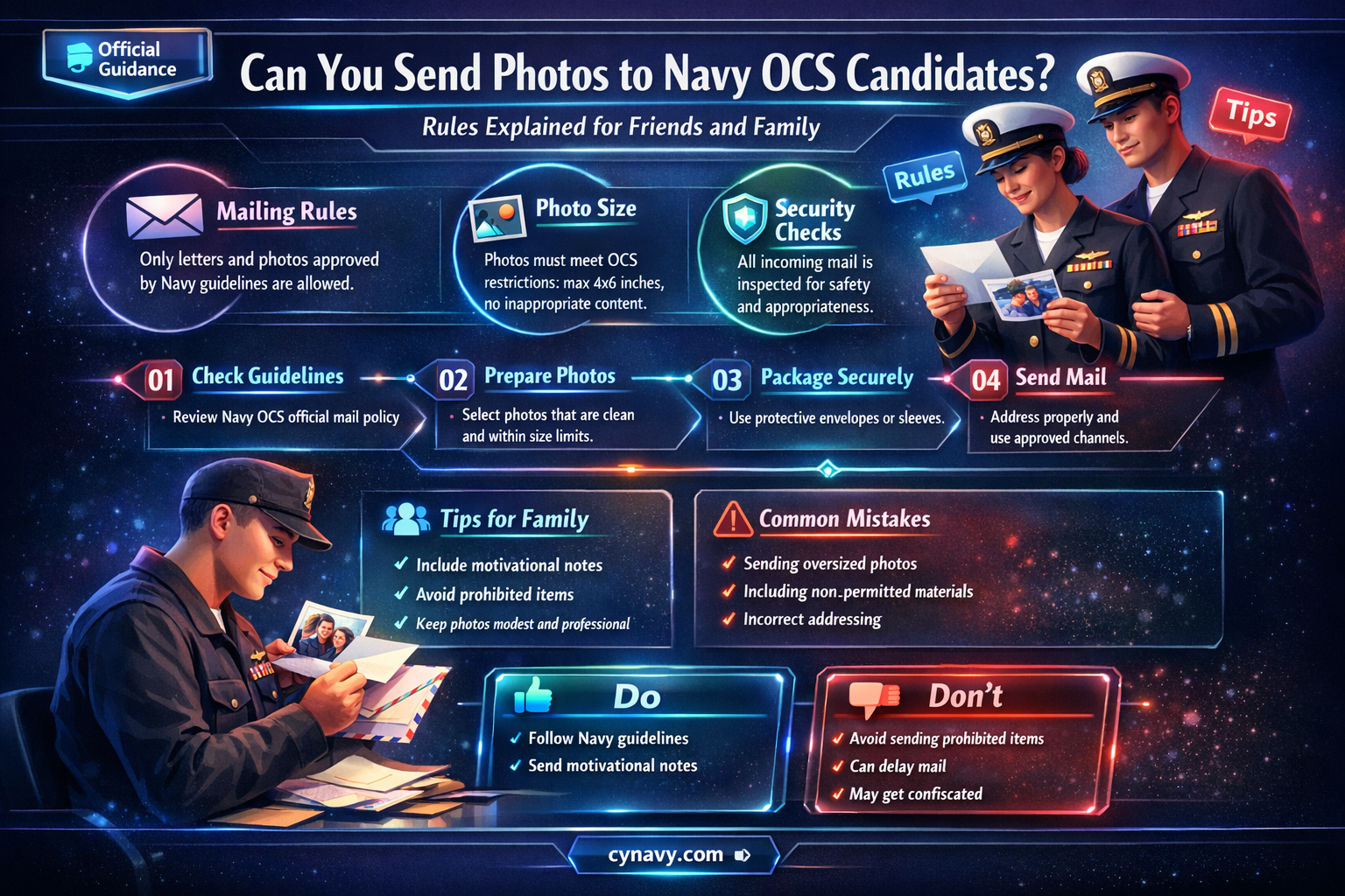am i allowed to s end navy ocs candidates photos