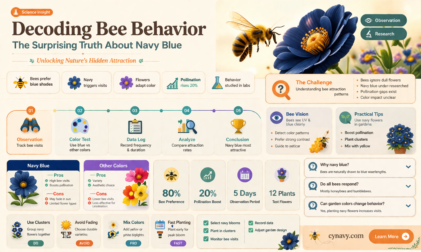 are bees attracted to navy blue