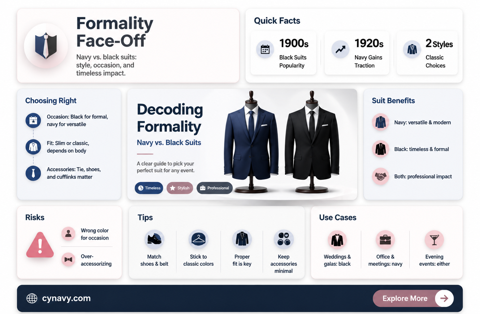 are navy blue suits just as formal as black suits