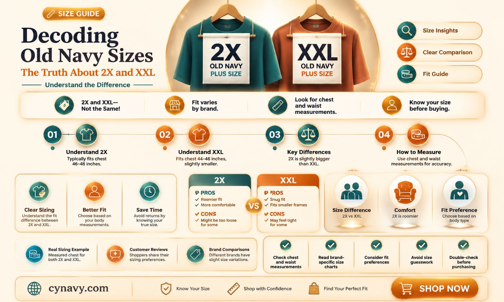 are 2x and xxl the same size in old navy