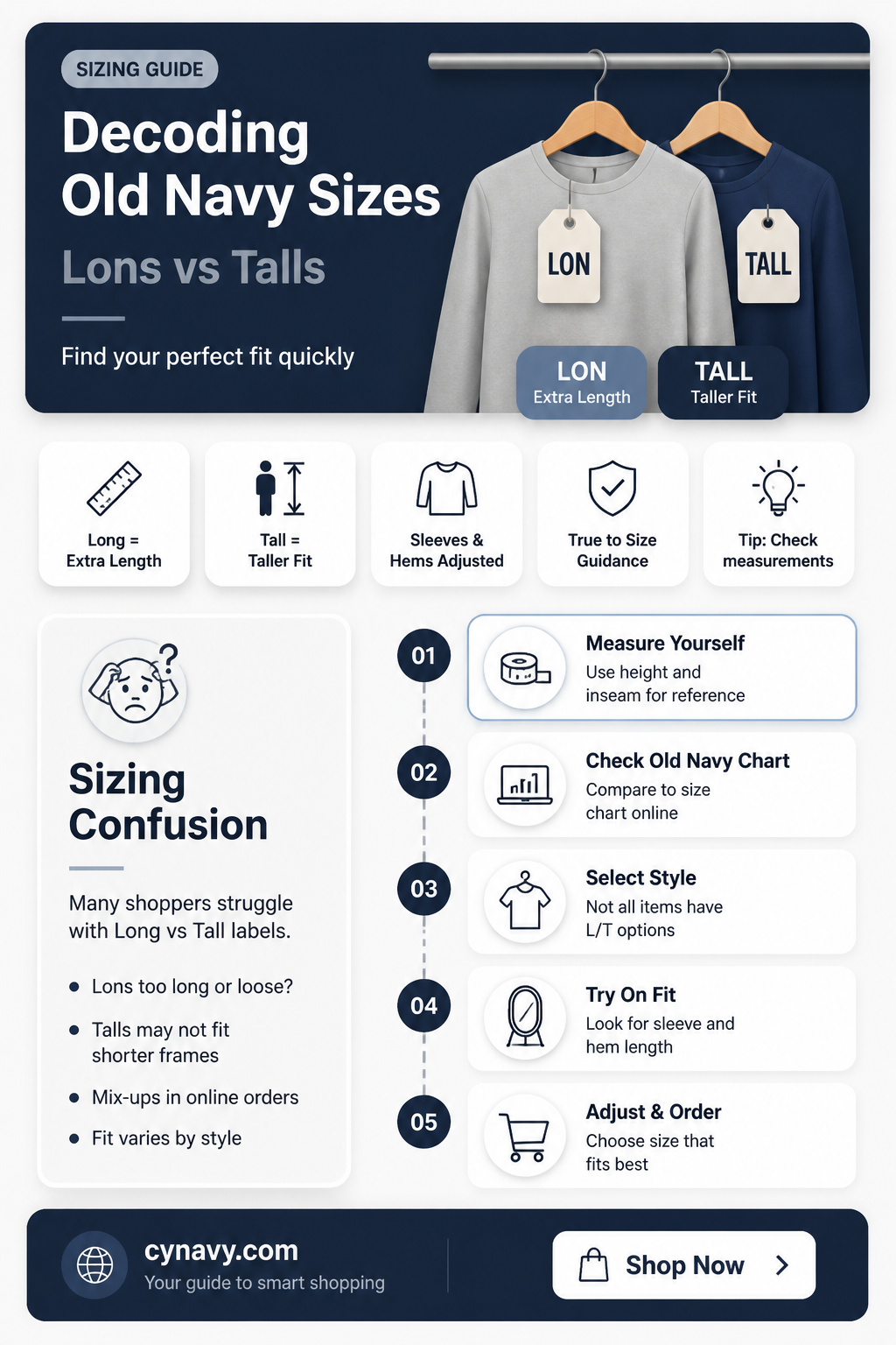 are londs and talls different at old navy