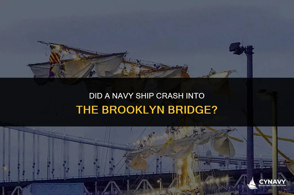 did a navy ship crash into the brooklyn bridge
