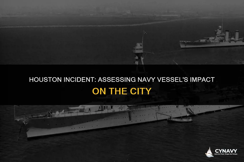 did a navy vessel do any damage in houston
