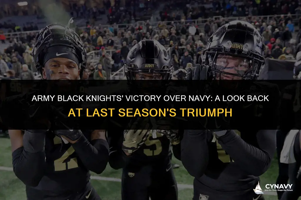 did army black knights won last season against navy
