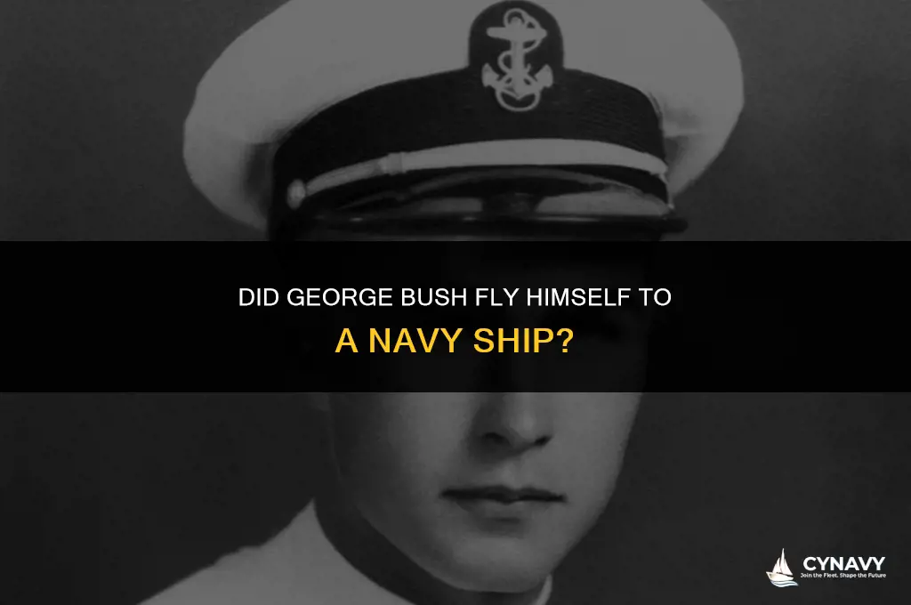 did george bush fly himself to navy ship