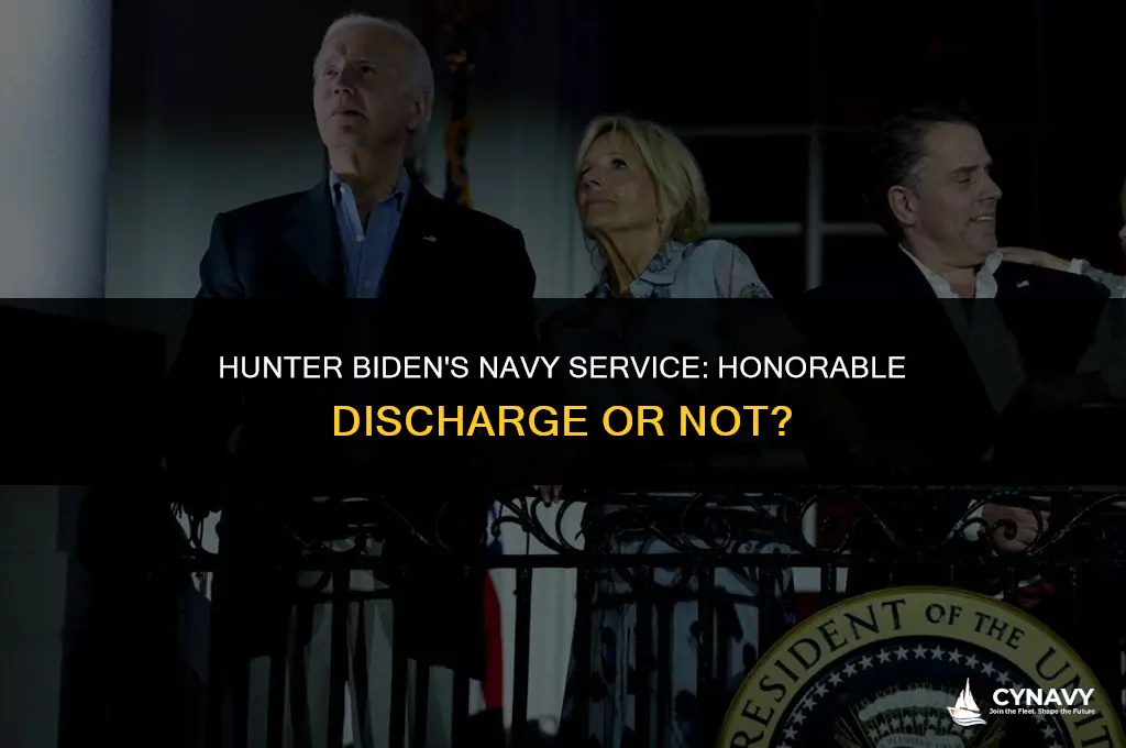 did hunter biden receive an honorable discharge from the navy