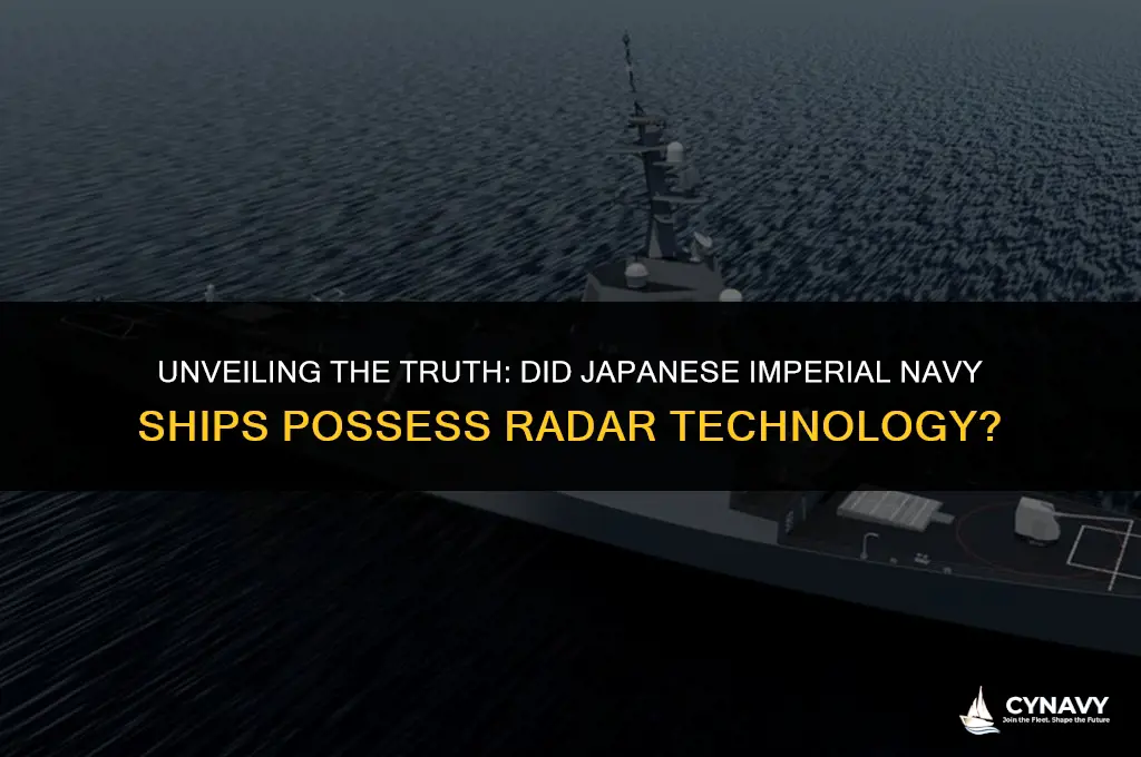 did japanese imperal navy ships have radar