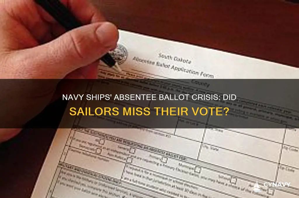 did navy ships fail to get their absentee ballot