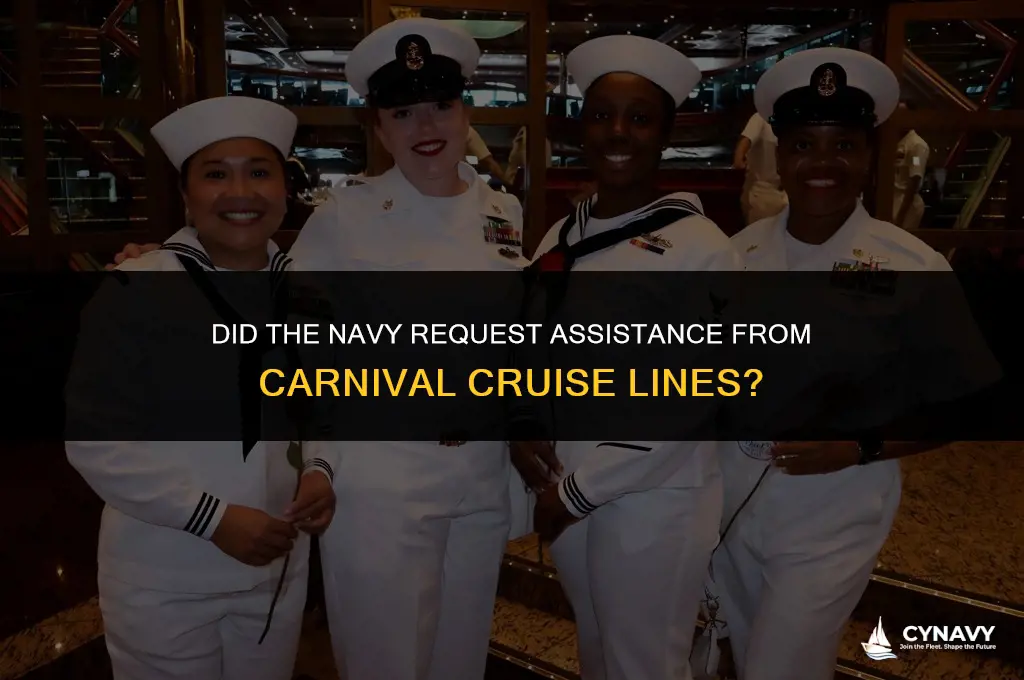 did the navy ask carnival cruise lines for help
