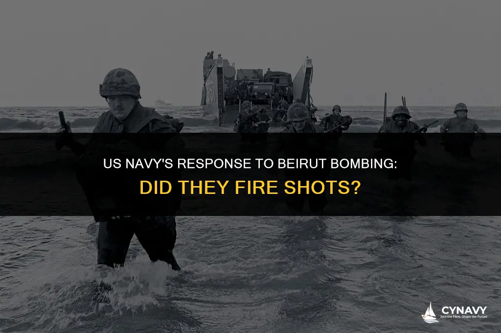 did the us navy fire shots after beirut bombing