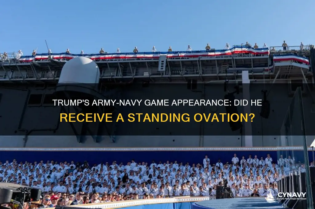 did trump get a standin ovation at thearmy navy game
