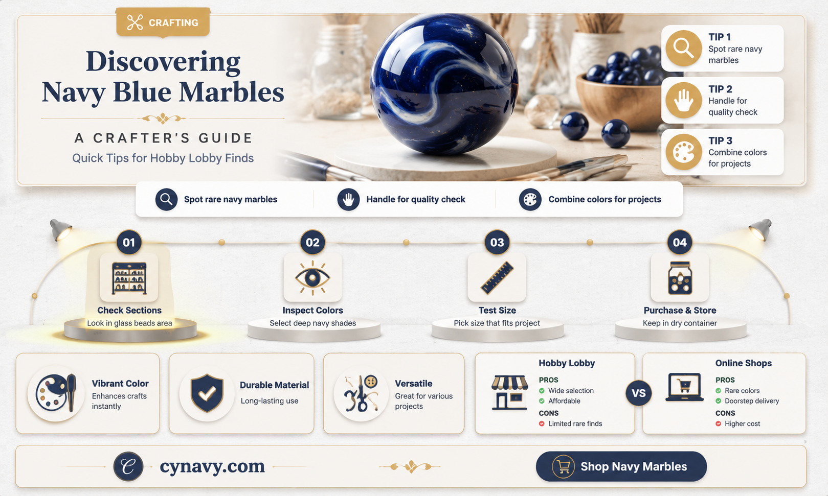 can i find navy blue marbles at hobby lobby