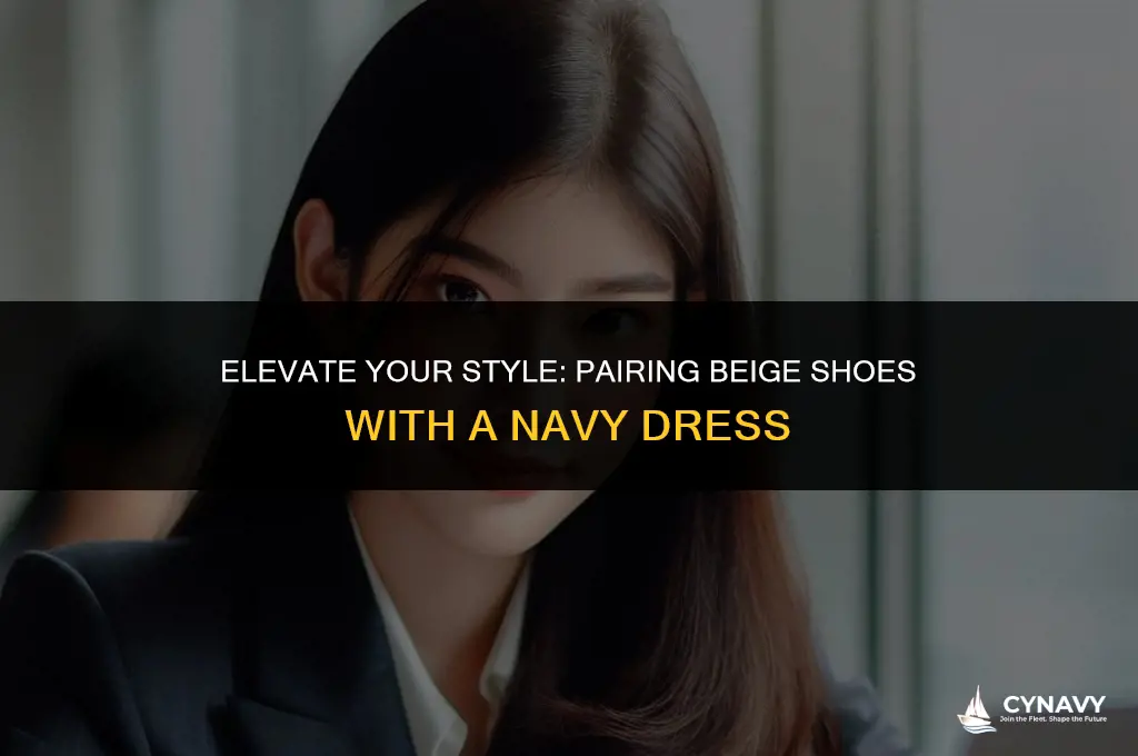 do beige shoes go with a navy dress