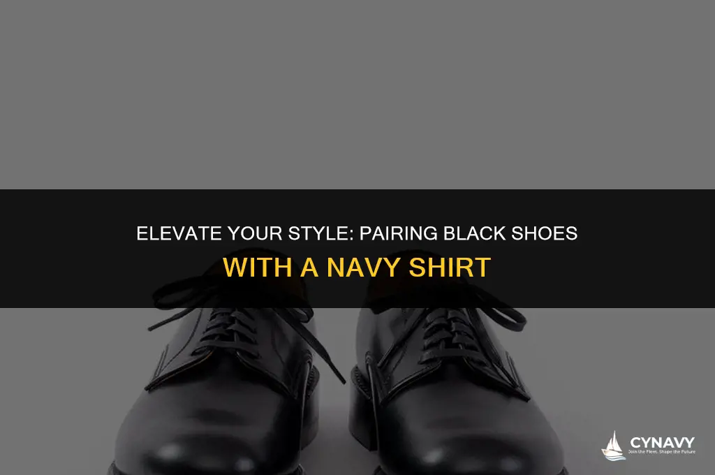 do black shoes go with navy shirt