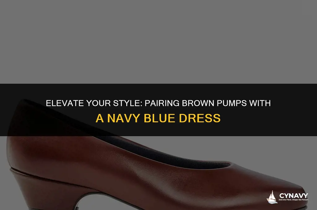 do brown pumps matvh navy blue dress