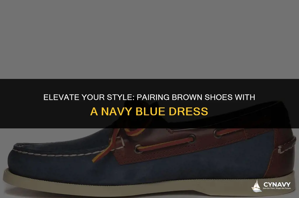 do brown shoes go with navy blue dress