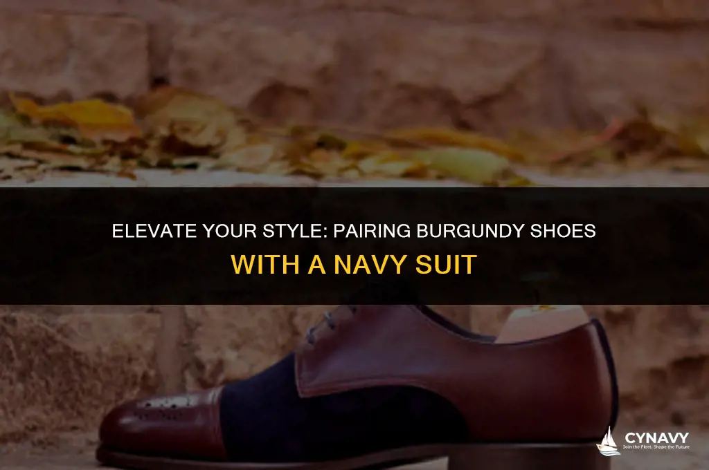 do burgundy shoes go with a navy suit