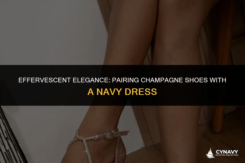 do champagne shoes go with navy dress