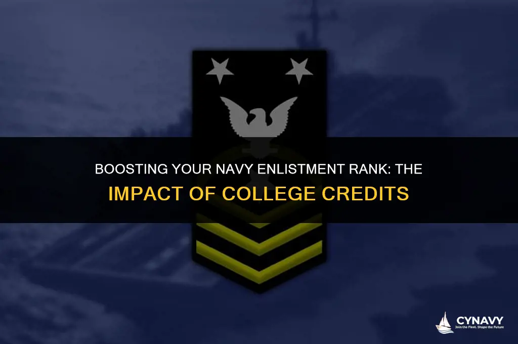 do college credits increase rank when enlisting in the navy
