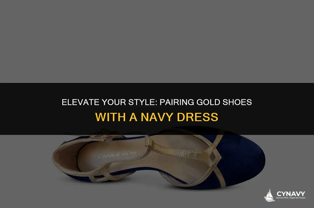 do gold shoes go with navy dress