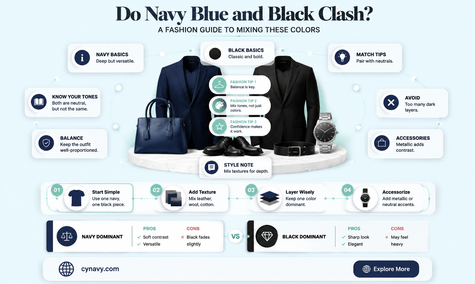 can navy blue and black clash