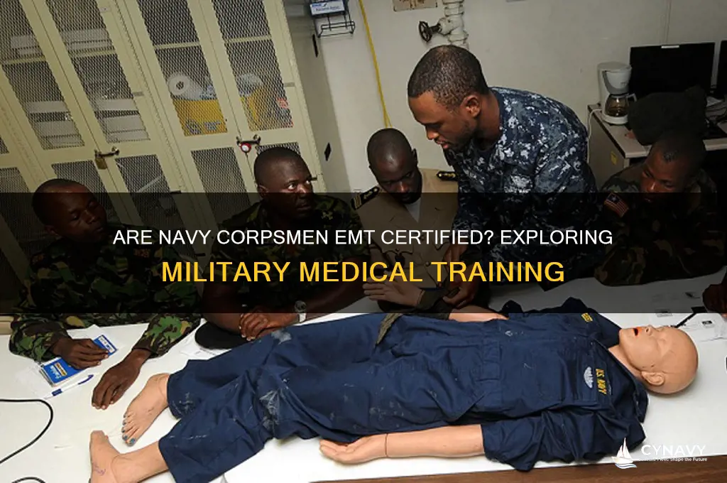 do navy corpsman get emt certified