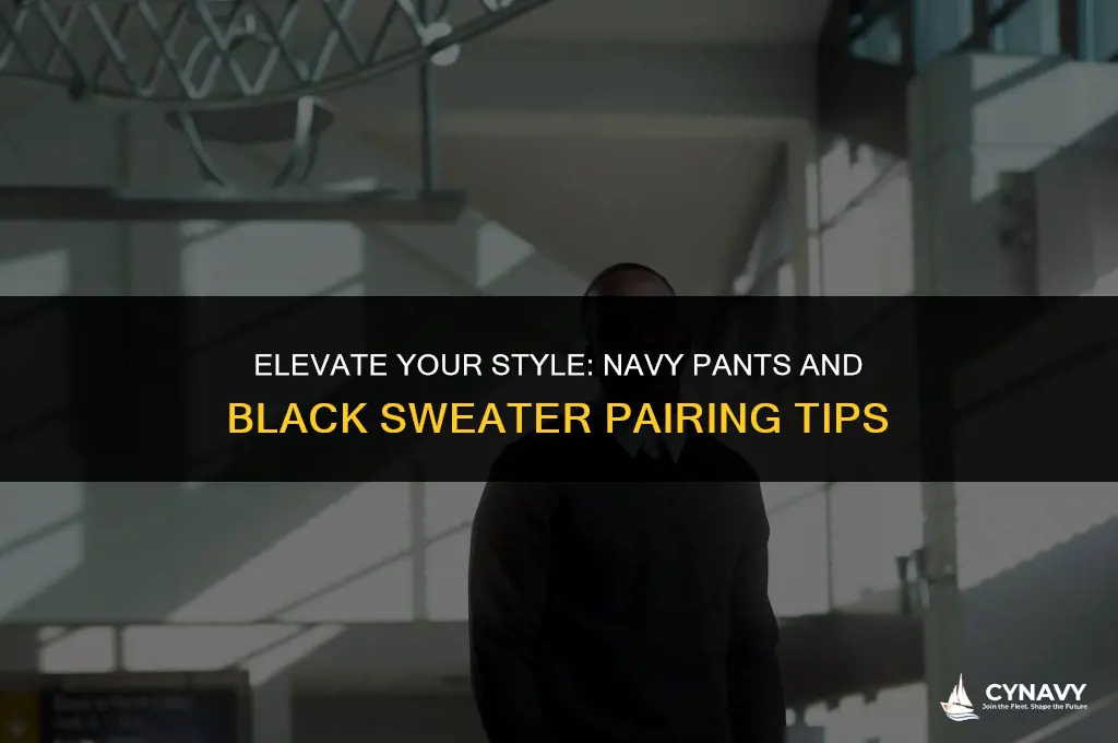 do navy pants go with black sweater