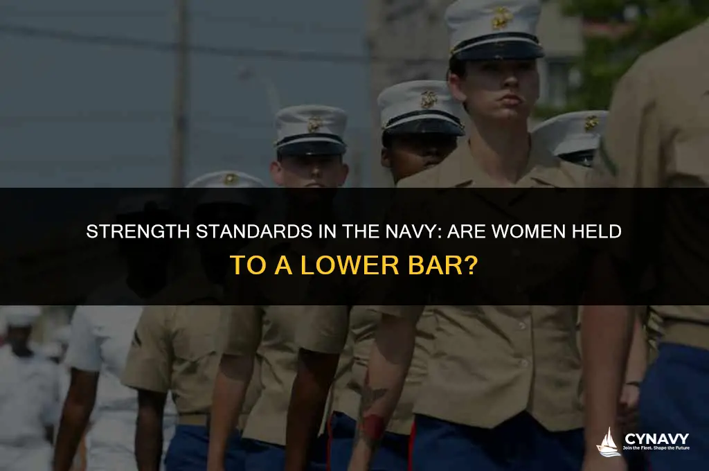 do navy women have lower standards for strength tests
