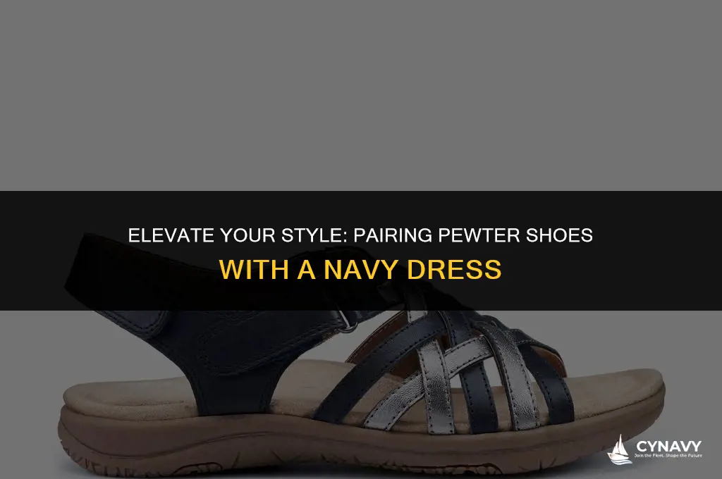do pewter shoes go with navy dress