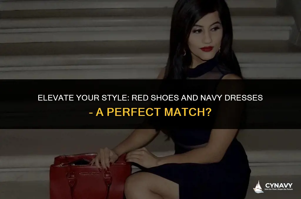 do red shoes go with a navy dress