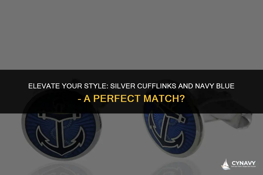 do silver cufflinks match navy blue