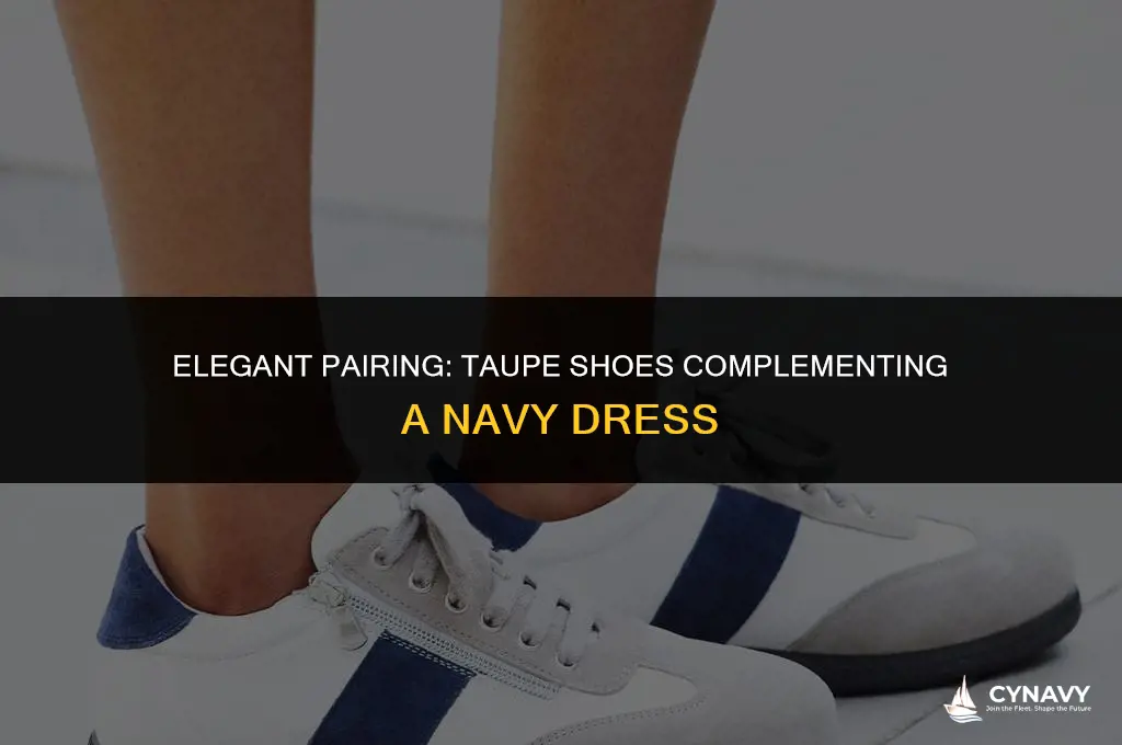 do taupe shoes go with a navy dress