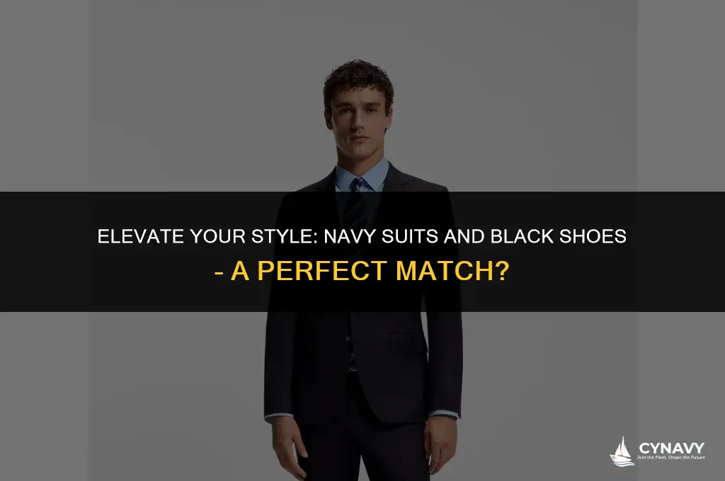 do you wear a navy suit with black shoes