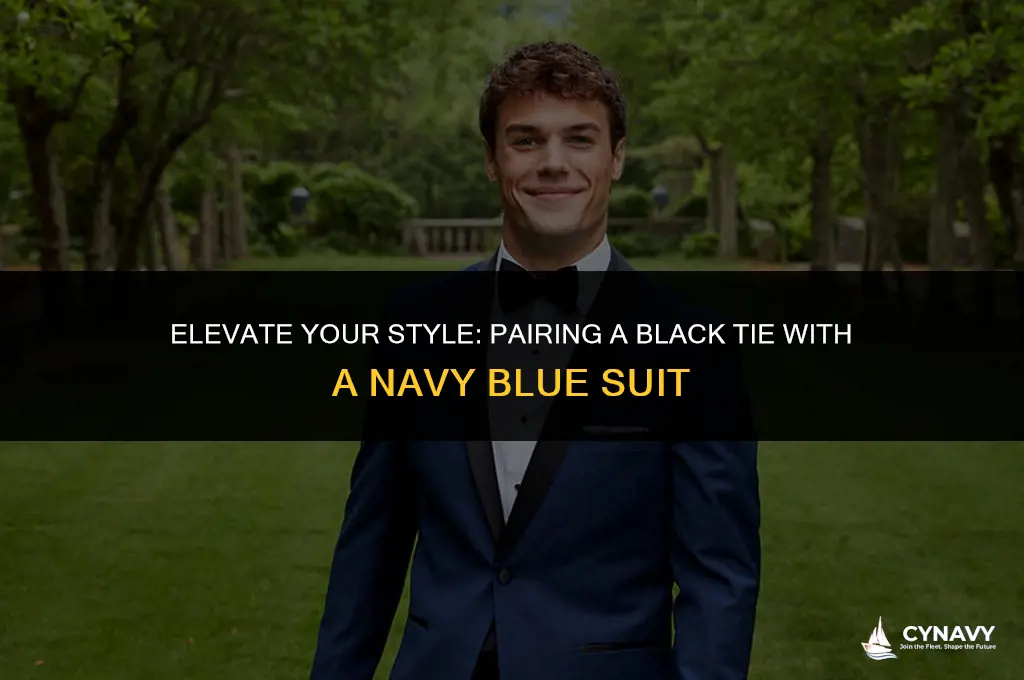does a black tie go with a navy blue suit