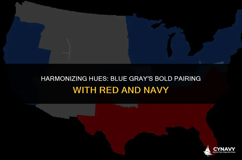 does a blue gray color goes with red and navy