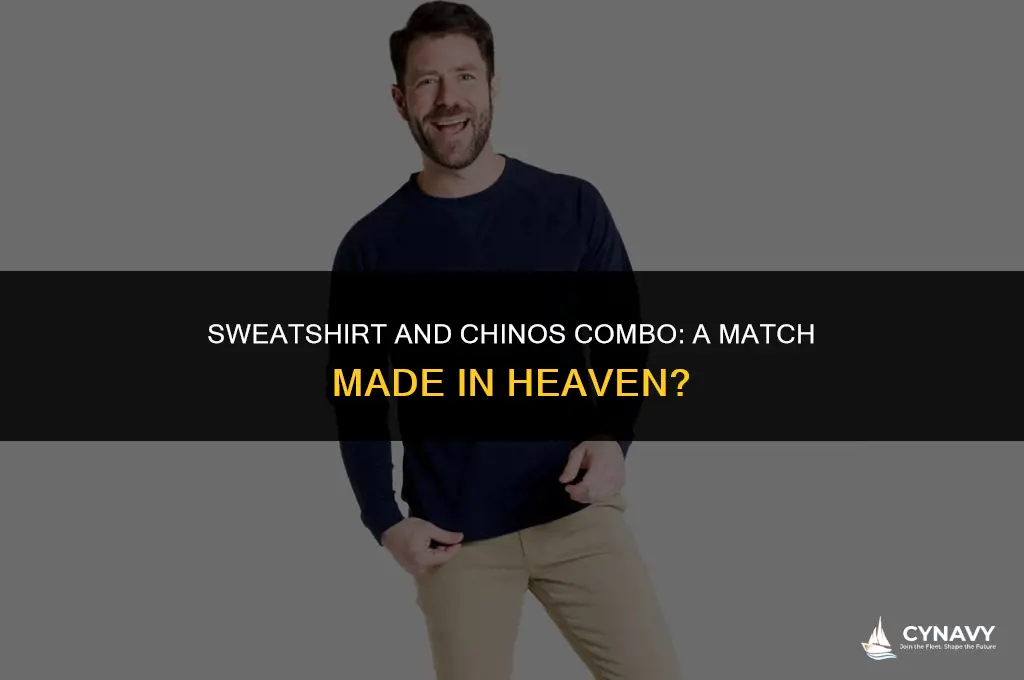 does a brown sweatshirt go with navy chinos mens