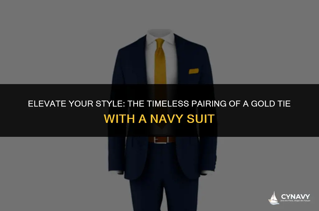 does a gold tie go with a navy suit