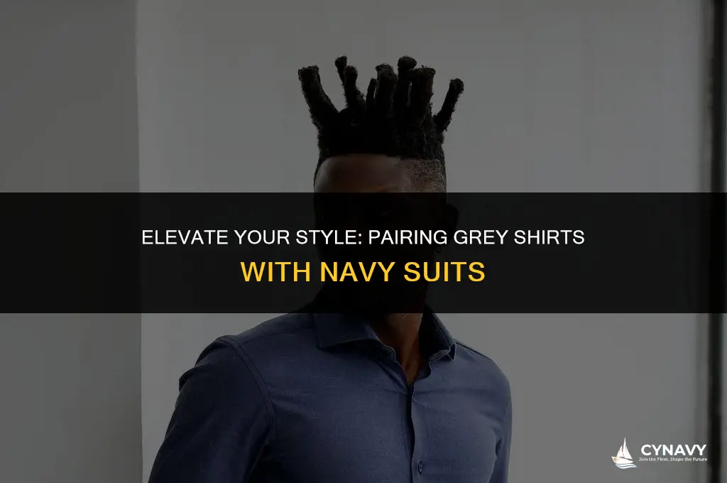 does a grey dress shirt go with navy blue suit