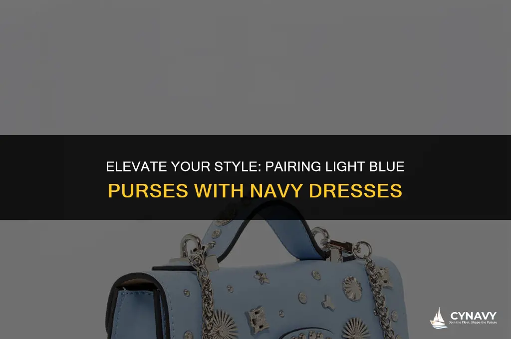 does a light blue purse go with a navy dress