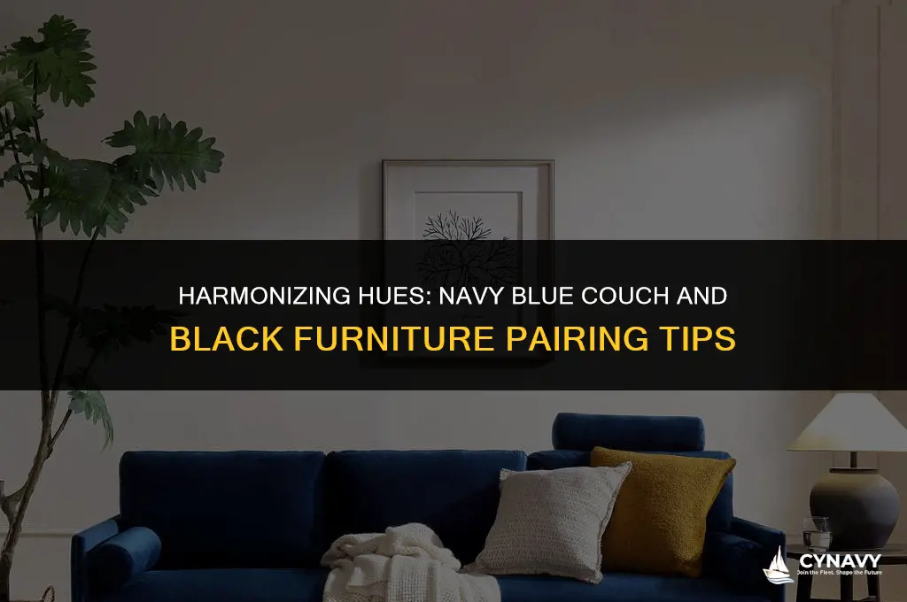 does a navy blue couch go with black furniture