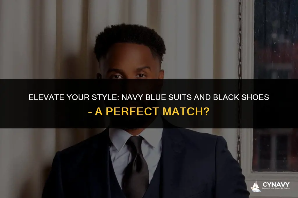 does a navy blue suit go with black shoes